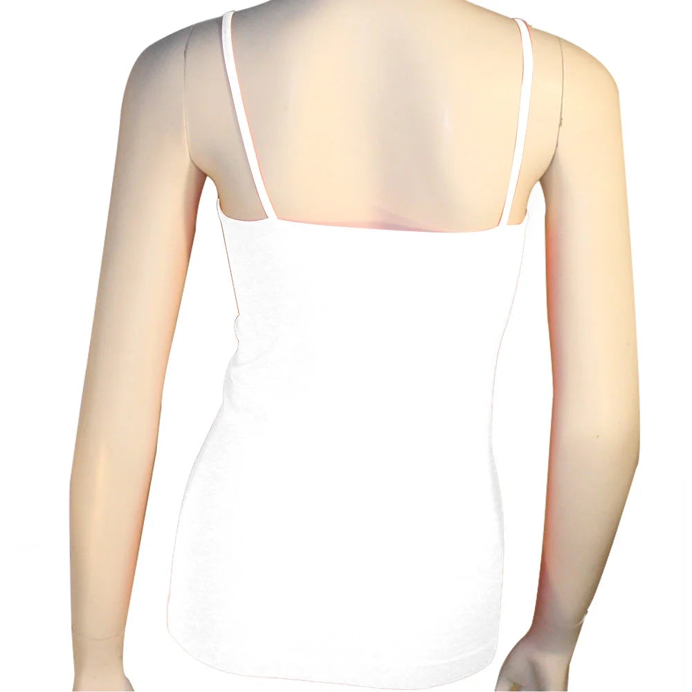 3 Tank Top Seamless Stretch Tunic Slip Camisole Layering Spandex Cami Tee White